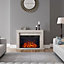 7 Flame Colours Freestanding Electric Fireplace Mantel with Remote Control 34 Inch