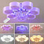 7 Head Modern Round Acrylic LED Ceiling Light Color Changing Chandelier with Crystal Accent