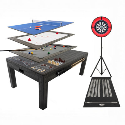 7-In-1 Multi Games Table, Darts Bundle & LED Light