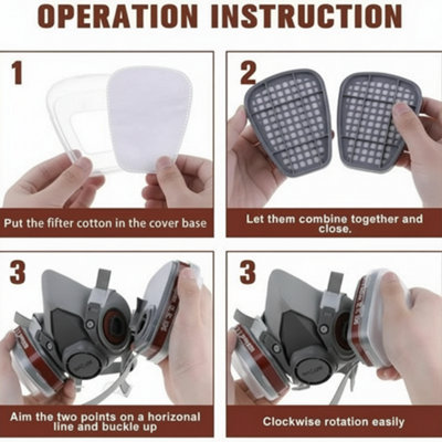 7 in 1 Respirator Mask Set for Spray Painting Dust and Gas Protection