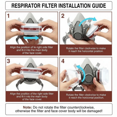 7 in 1 Respirator Mask Set for Spray Painting Dust and Gas Protection