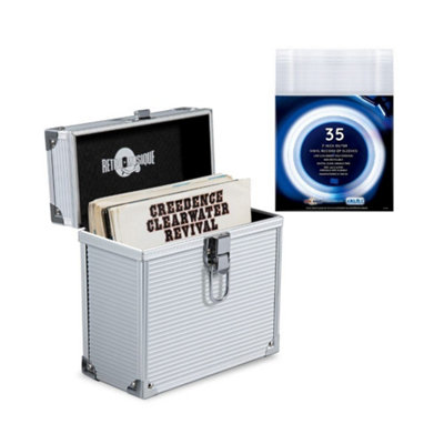 7 inch Aluminium EP Vinyl Case, with 35 PP sleeve - Sliver
