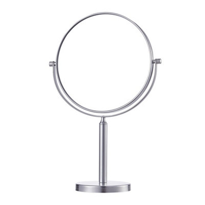 7-Inch Aluminum Double-Sided Tabletop Mirror with 360-Degree Flip and Magnification