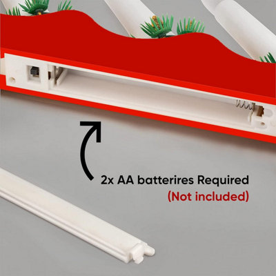 7 LED Wooden Christmas B/O Candle Bridge - Red - 3