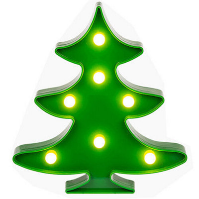 7 Led Xmas Tree Light Festive Decoration Home Lamp Gift 22Cm Battery