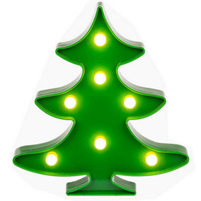7 Led Xmas Tree Light Festive Decoration Home Lamp Gift 22Cm Battery Operated