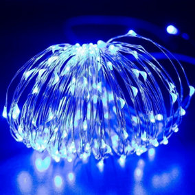 7 Meters 50LED Blue Light Solar Copper Wire Waterproof Light String