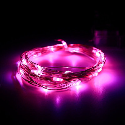 7 Meters 50LED Pink Light Solar Copper Wire Waterproof Light String