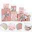 7 Pack Stackable Christmas Square Gift Box Present Boxes Xmas Tree Decor with Ribbon