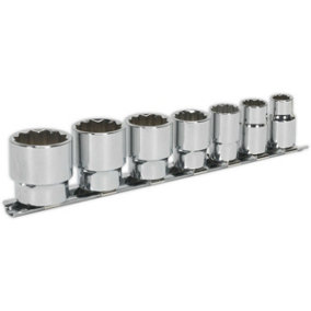 7 PACK - Whitworth Socket Set - 3/8" Imperial Square Drive 12 Point HIGH TORQUE
