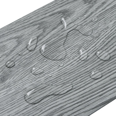 7 Pcs Wood Grain Effect Vinyl Flooring Tiles, Self Adhesive Waterproof Floor Planks,1m² coverage, 91.5cm L x 15.2cm W