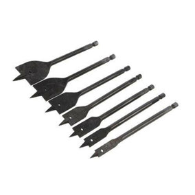 7 Piece Flat Drill Bits 10mm 40mm Plumbers Sets Precision Clean Hole Making
