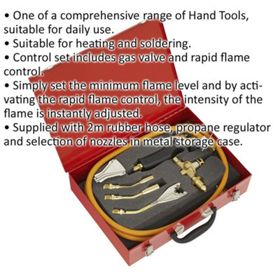 7-Piece Premium Propane Torch Set with Nozzles, Hose, and Gas Valve for ...