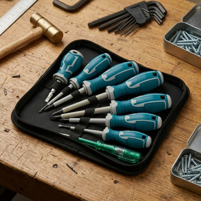 7 Piece Screwdriver Set DIY Tool Kit 589g Compact Hand Tools Set for ...