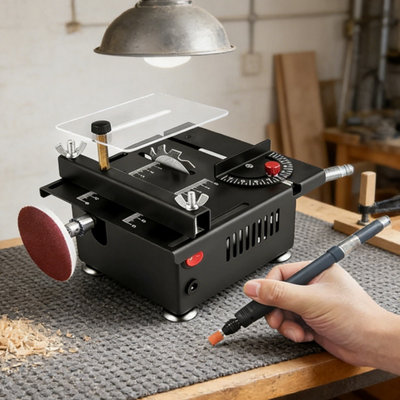 7-Speed Mini Table Saw Portable Cutting Machine