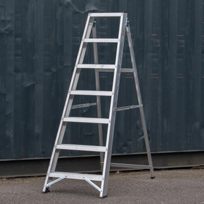 7 Step Industrial Swingback-Builders Step Ladder