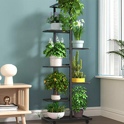 7 Tier 8 Pots Metal Plant Shelf Rack Display Stand Multiple Flower Pot ...