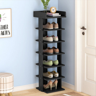 Entryway Storage Shoe Rack For Tiny Space Tier Black Freestanding