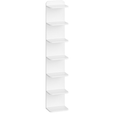 7 Tier Bookcase, Floating Bookshelf for Wall Mounted, White, 1PC