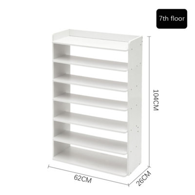 7-Tier MDF Shoe Storage Wooden Rack for Entryway
