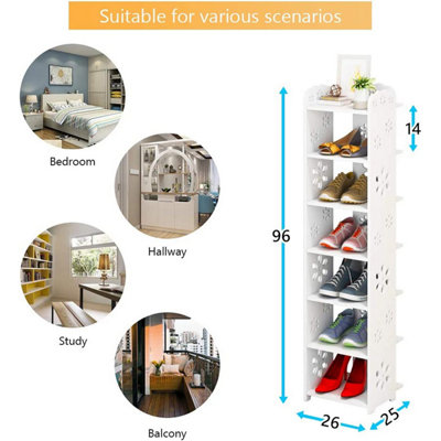 7 Tier Shoe Rack Shoe Cabinet Storage Rack Bookshelf Shoe Organizer Free Standing Display Rack in Home Corridor Hallway and Corner