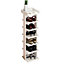 7 Tier White Freestanding Wooden Shoe Rack Shoe Storage Organizer Space Saving Display Shelf