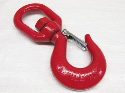 7 Ton Swivel Hook With Safety Catch (7000KG Red Painted Tested Certified)