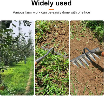 7-tooth metal scarifier weeding rake handheld weeding rake hollow hoe ...