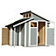 7 x 10 Skylight Shed Store - Double Doors -19mm Tongue and Groove Walls, Floor + Roof - Painted With Light Grey