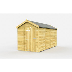 7 x 14 Feet Apex Shed - Single Door Without Windows - Wood - L417 x W214 x H217 cm