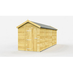 7 x 19 Feet Apex Shed - Single Door Without Windows - Wood - L560 x W214 x H217 cm