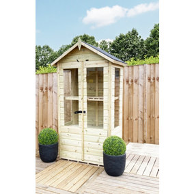 7 x 2 Pressure Treated Wooden Tongue and Groove Mini Greenhouse (7' x 2' / 7ft x 2ft) - APEX