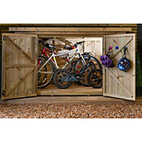 7 x 3 (2.14m x 0.97m) Redwood Bike Store - (2x Adult & 2x Children's Bike)