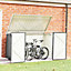 7 x 3 ft Grey Metal Garden Bike Bicycle Debris Storage Shed Bike Store Pent Roof Outdoor Bike Storage