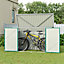 7 x 3 ft Metal Garden Bike Bicycle Storage Shed Bike Store Outdoor Tool Bike Storage Green