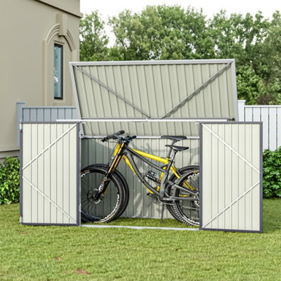 x ft Metal Pent Garden Bike Bicycle Storage Shed Bike Store