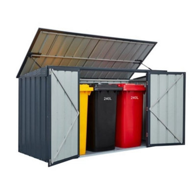 7 x 3 Triple Bin Store Anthracite Grey (2.33m x 0.95m)