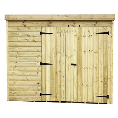 7 x 3 WINDOWLESS Garden Shed Pressure Treated T&G PENT Wooden Garden Shed + Double Doors (7' x 3' / 7ft x 3ft) (7x3)