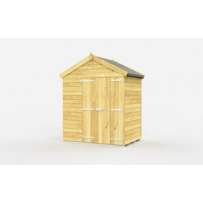7 x 4 Feet Apex Shed - Double Door Without Windows - Wood - L127 x W214 x H217 cm