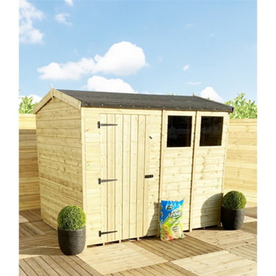 7 x 4 Garden Shed REVERSE Pressure Treated T&G Single Door Apex Wooden ...