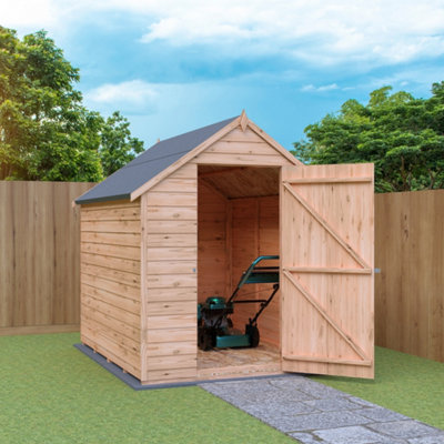 7 x 5 Feet Overlap Dip Treated Value Range Apex Shed Single Door - 4