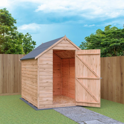 7 x 5 Feet Overlap Dip Treated Value Range Apex Shed Single Door - 5