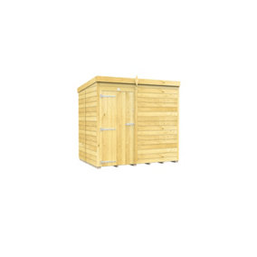 7 x 5 Feet Pent Shed - Single Door Without Windows - Wood - L147 x W214 x H201 cm