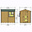 7 x 5 Feet Shiplap Apex Single Door Tongue and Groove Garden Shed Workshop