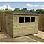 7 x 5 REVERSE Pressure Treated T&G Pent Wooden Bike Store / Wooden Garden Shed + 3 Windows (7' x 5' / 7ft x 5ft) (7x5)