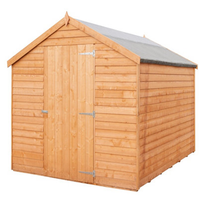 7 x 5 Shed Value Overlap - Apex Wooden Garden Shed - 2 Windows - Single Door - 7ft x 5ft (2.05m x 1.62m) 7x5