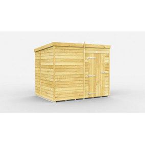7 x 6 Feet Pent Shed - Single Door Without Windows - Wood - L178 x W214 x H201 cm