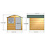 7 x 7 Feet Abri Single Door Tongue and Groove Garden Shed Workshop