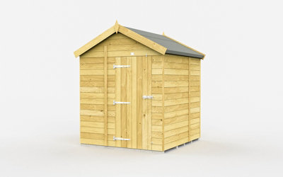 7 x 7 Feet Apex Shed - Single Door Without Windows - Wood - L214 x W214 x H217 cm