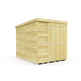 7 x 8 Feet Pent Shed - Double Door Without Windows - Wood - L231 x W214 x H201 cm